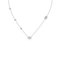 2.50ct Emerald cut Lab Grown Diamond Station Necklace