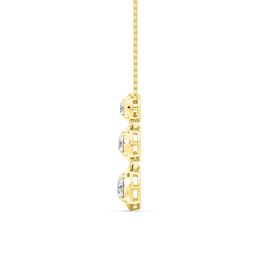 1.66ctw Lab Grown Diamond Round Georgian Cut Down Drop Necklace