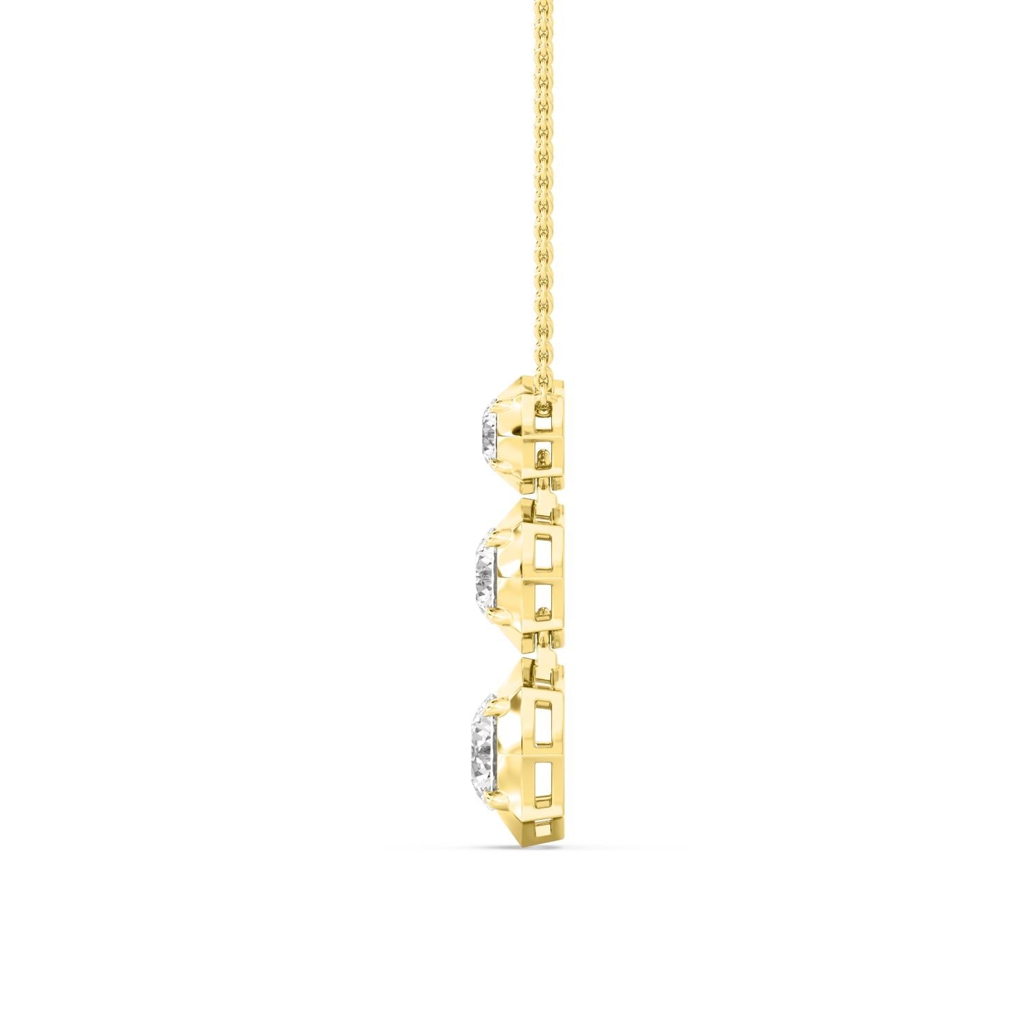 1.66ctw Lab Grown Diamond Round Georgian Cut Down Drop Necklace