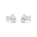 2.90ct Toi et Moi Pear and Princess cut Lab Grown Diamond Earrings