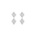 2.20ctw Trillion Lab Grown Diamond Georgian Cut Down Drop Earrings