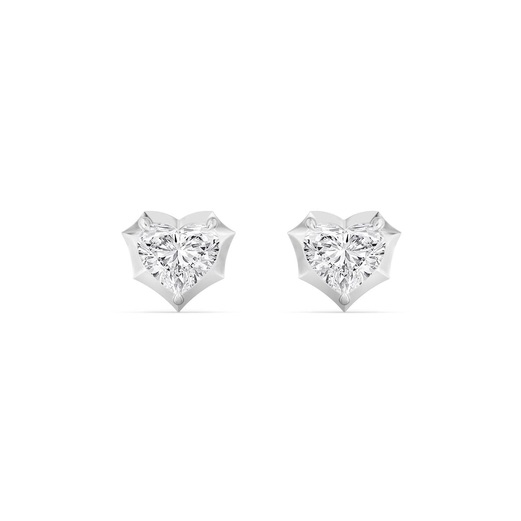 4.00ct Heart cut Lab Grown Diamond Georgian Cut Down Earrings