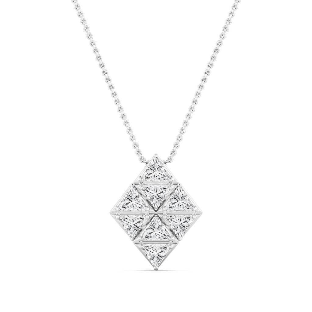 2.34ctw Lab Grown Diamond Trillion Georgian Cut Down Necklace
