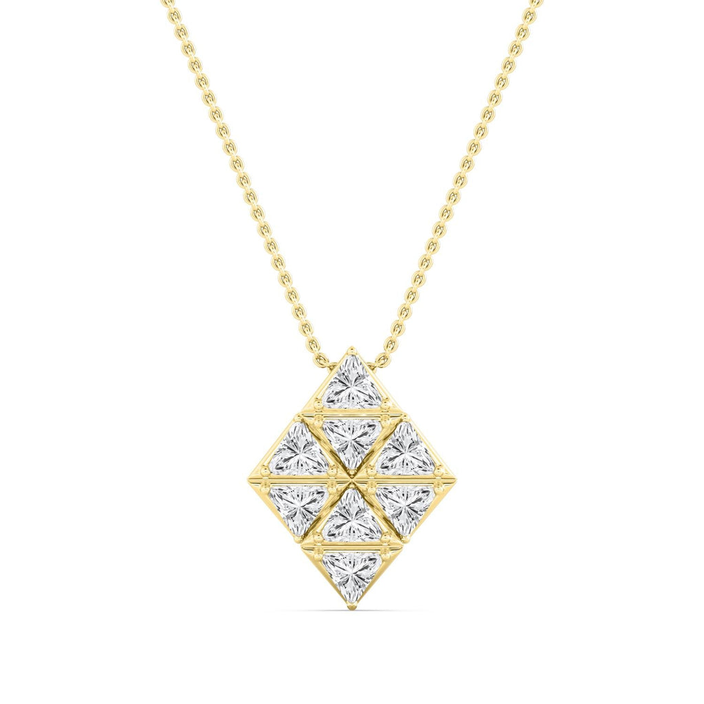 2.34ctw Lab Grown Diamond Trillion Georgian Cut Down Necklace