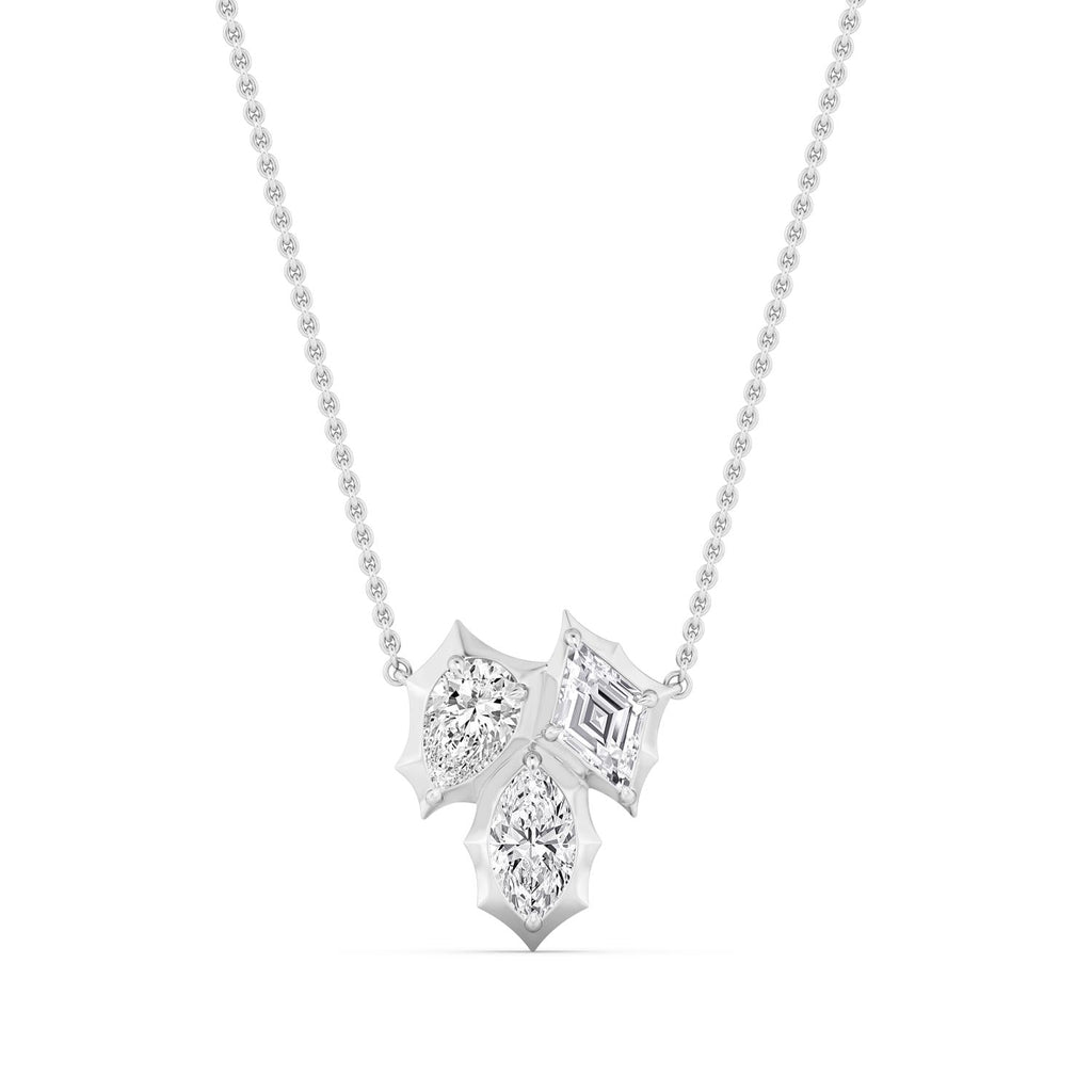 1.68ctw Lab Grown Diamond Multishape Georgian Cut Down Necklace