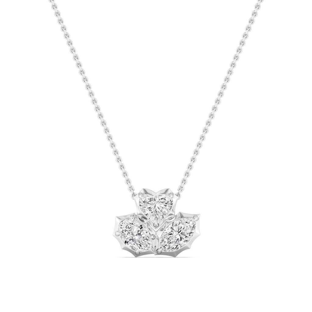 1.59ctw Lab Grown Diamond Multishape Georgian Cut Down Cluster Necklace