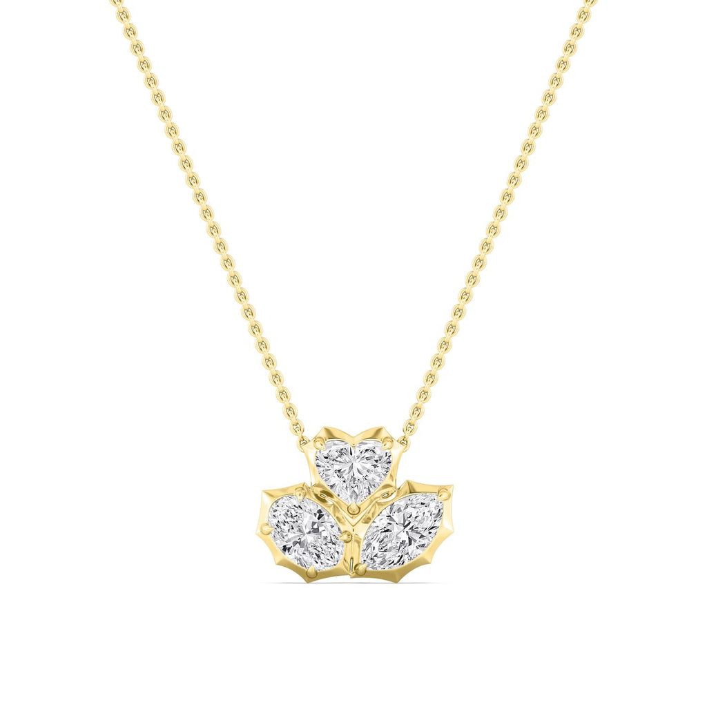 1.59ctw Lab Grown Diamond Multishape Georgian Cut Down Cluster Necklace