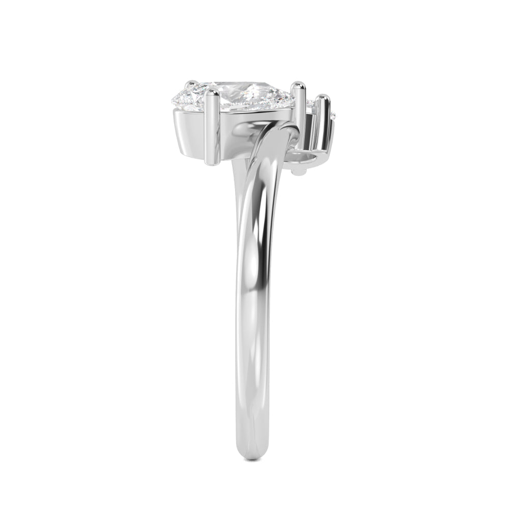 1.00ct Toi Et Moi Pear Lab Grown Diamond Ring