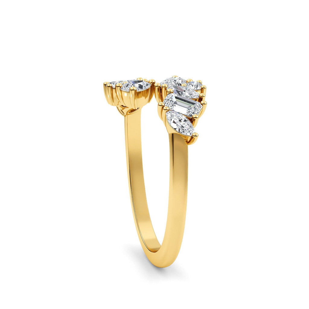 0.84ct Multishape Lab Grown Diamond Cluster Open Ring