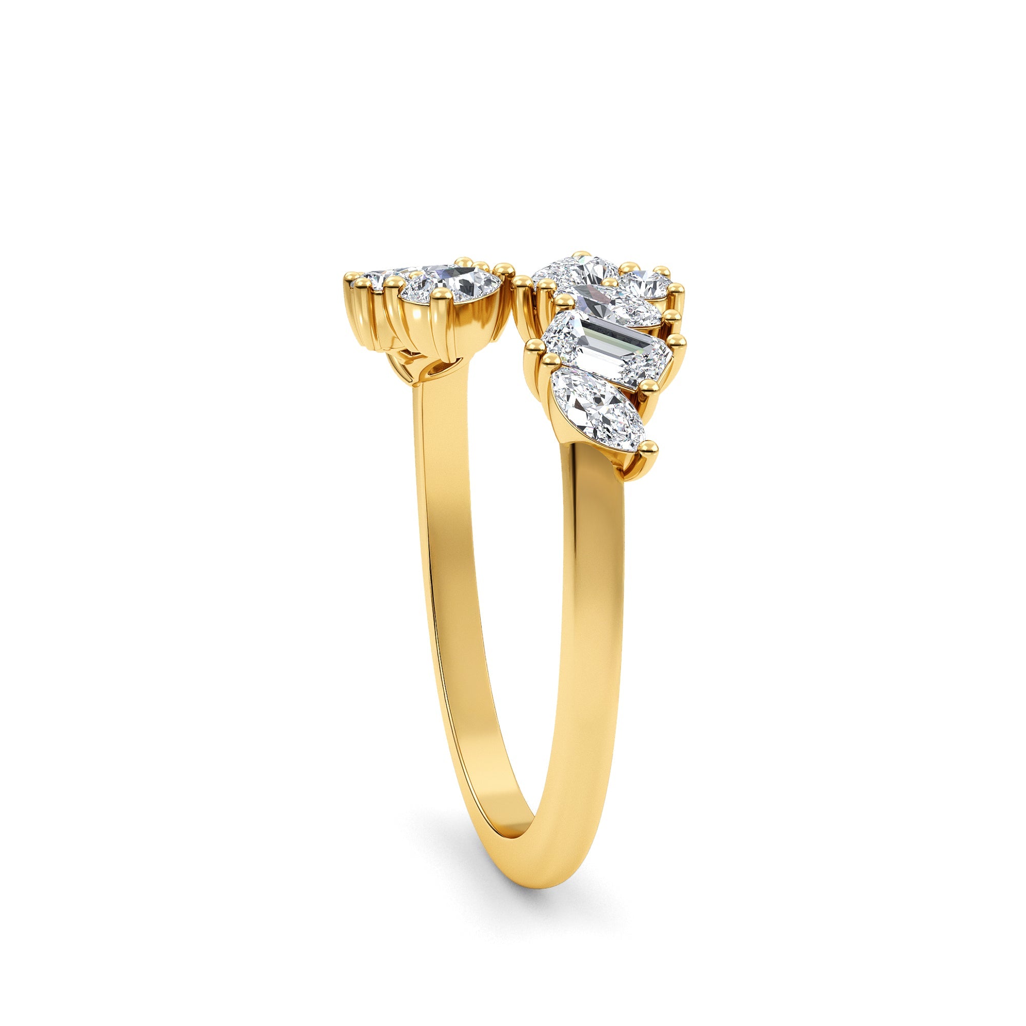 0.84ct Multishape Lab Grown Diamond Cluster Open Ring