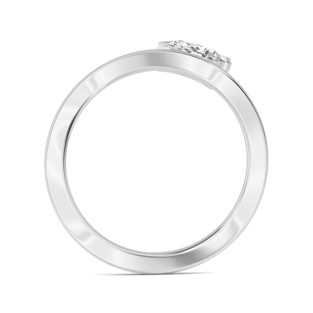 0.40ct Pear cut Lab Grown Diamond Wave Ring