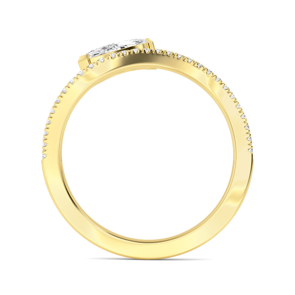 0.75ct Marquise cut Lab Grown Diamond Pave Wave Ring