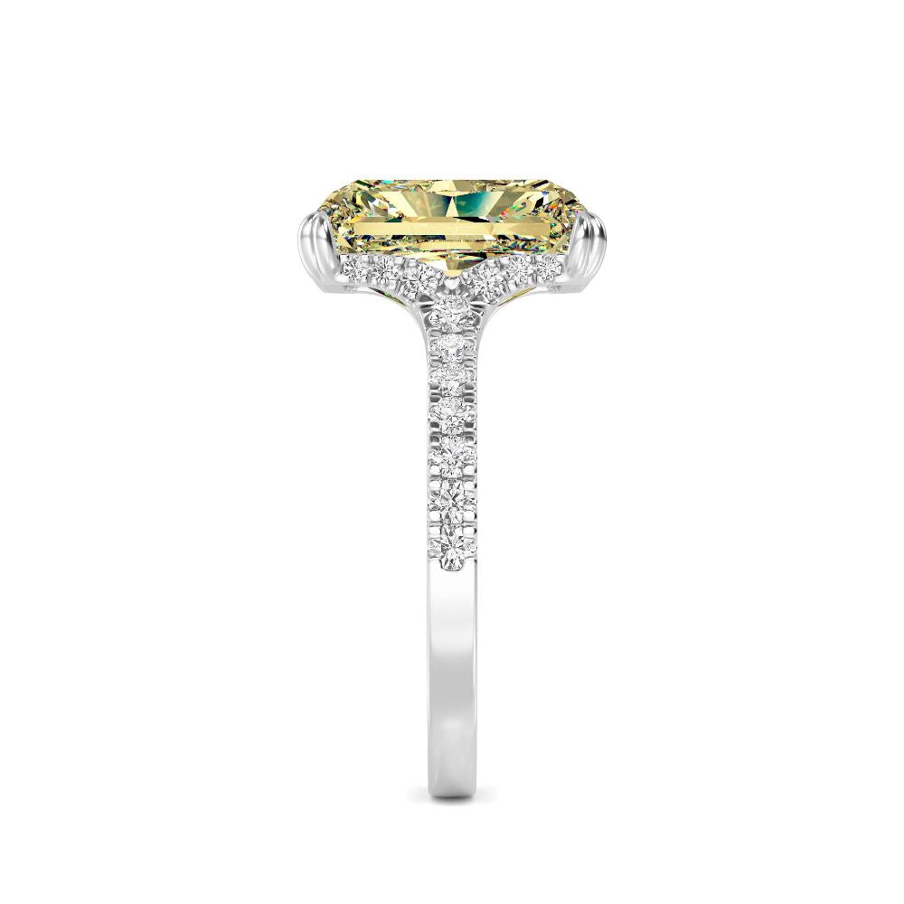6.77ctw Yellow Radiant cut Lab Grown Diamond Exceptional Engagement Ring