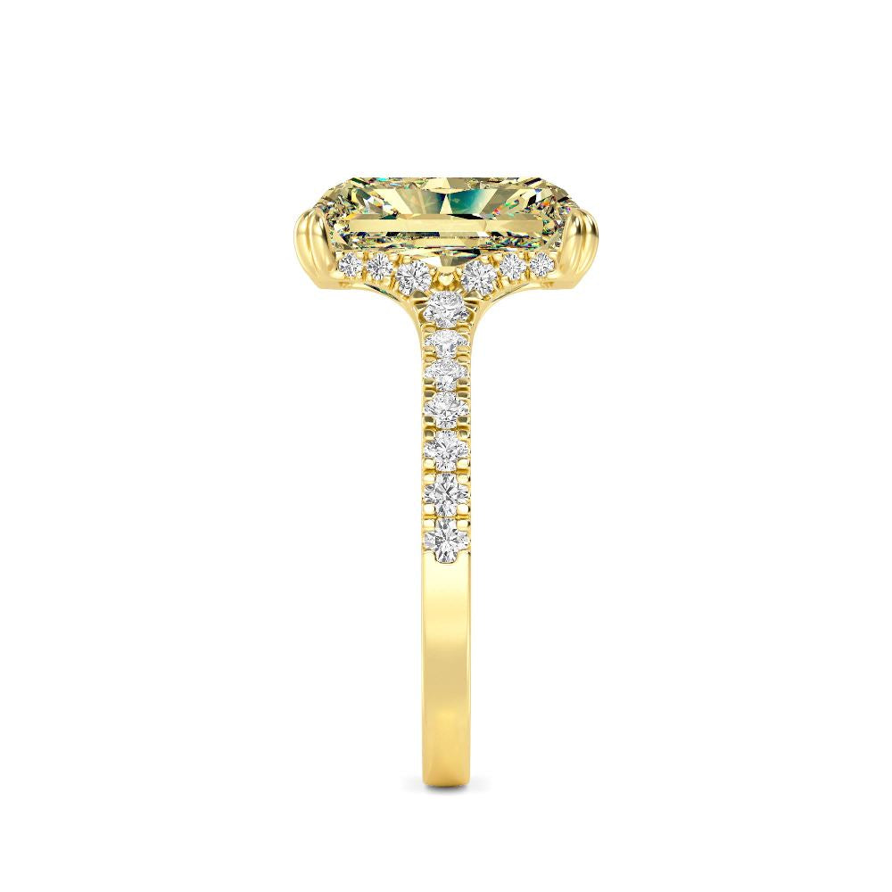 6.77ctw Yellow Radiant cut Lab Grown Diamond Exceptional Engagement Ring