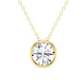 2.00ct Lab Grown Diamond Bezel Solitaire Necklace in 14k Gold