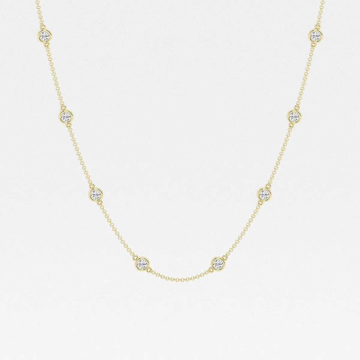 1.50ct Lab Grown Diamonds By The Yard Necklace in 14k Gold