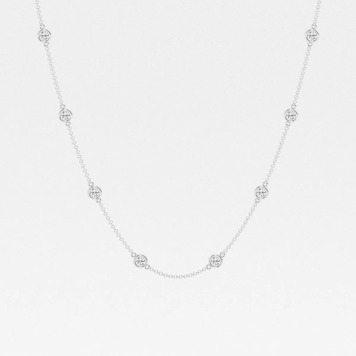 1.50ct Lab Grown Diamonds By The Yard Necklace in 14k Gold