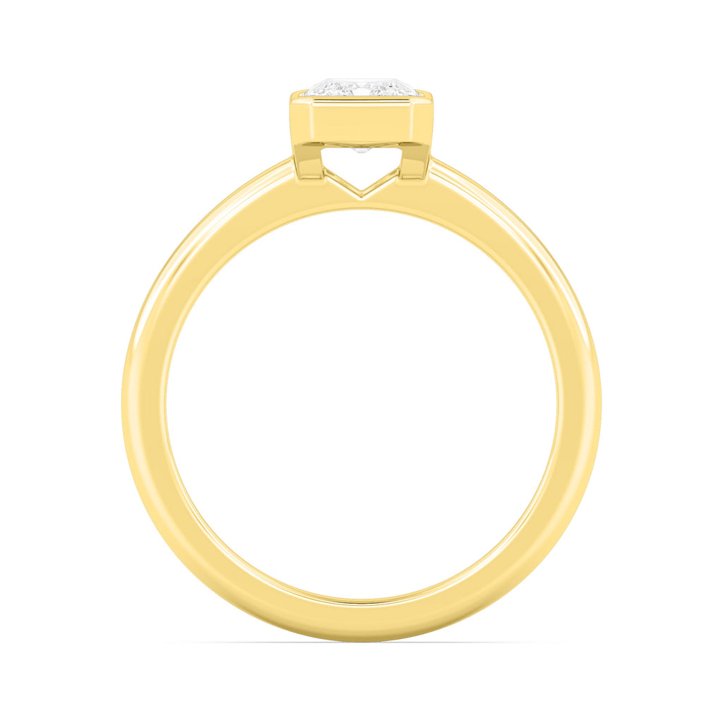 1.50ct Radiant cut Lab Grown Diamond Bezel Solitaire Engagement Ring