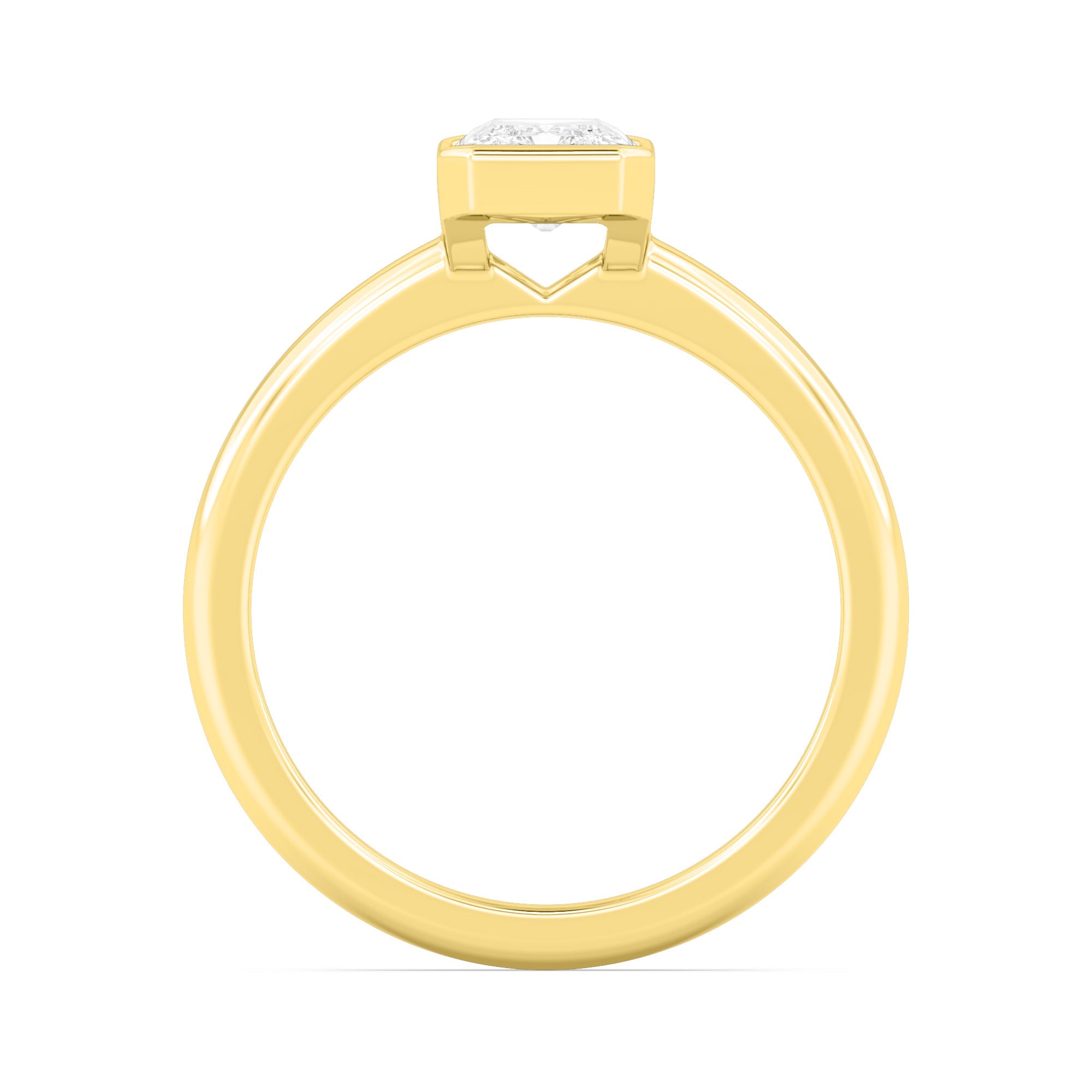 1.50ct Radiant cut Lab Grown Diamond Bezel Solitaire Engagement Ring