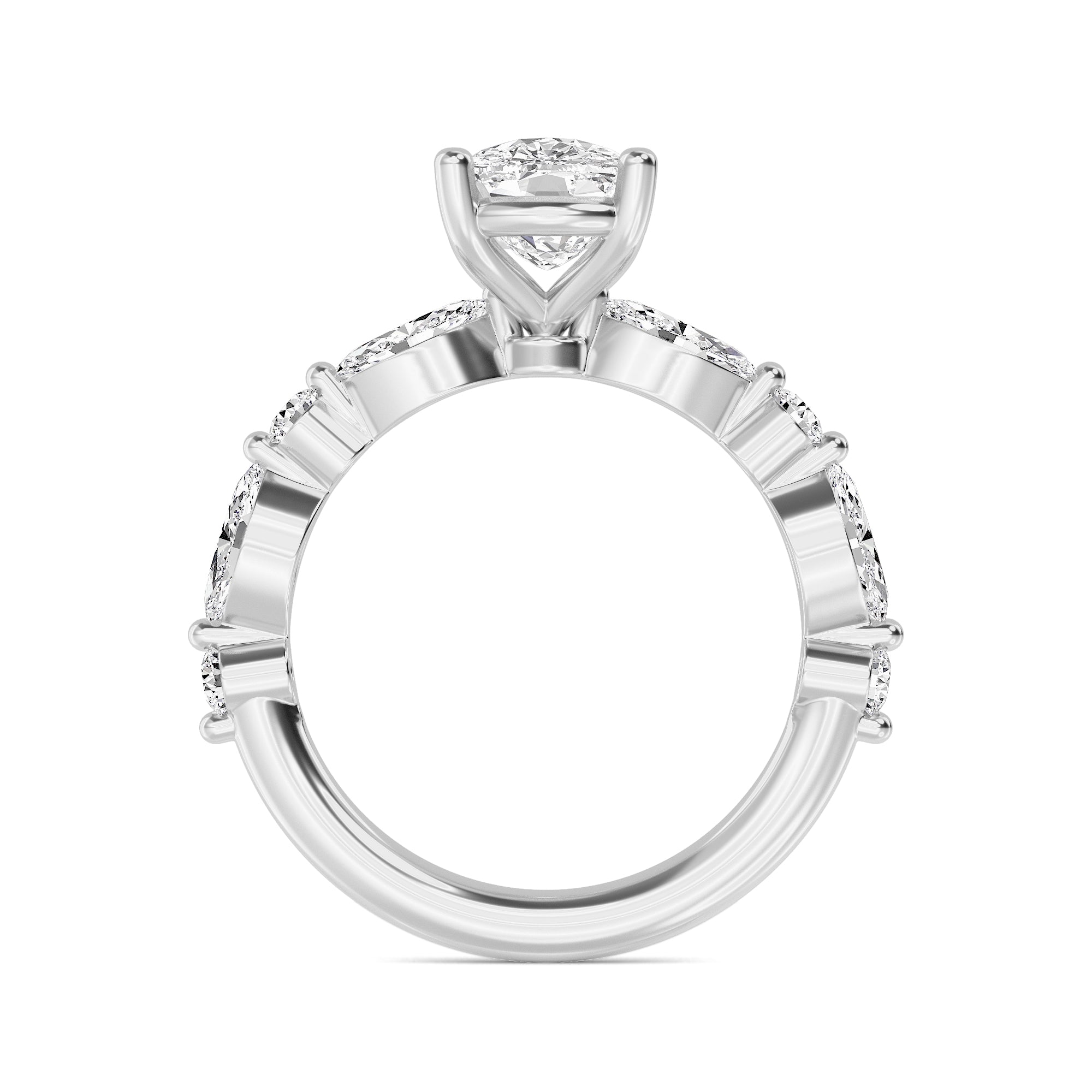 The Lucia 2.78ctw Elongated Cushion cut Lab Grown Diamond Engagemnt Ring