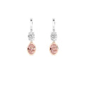 6.34ct Oval Pink and White Lab Grown Diamond Exceptional Drop Earrings