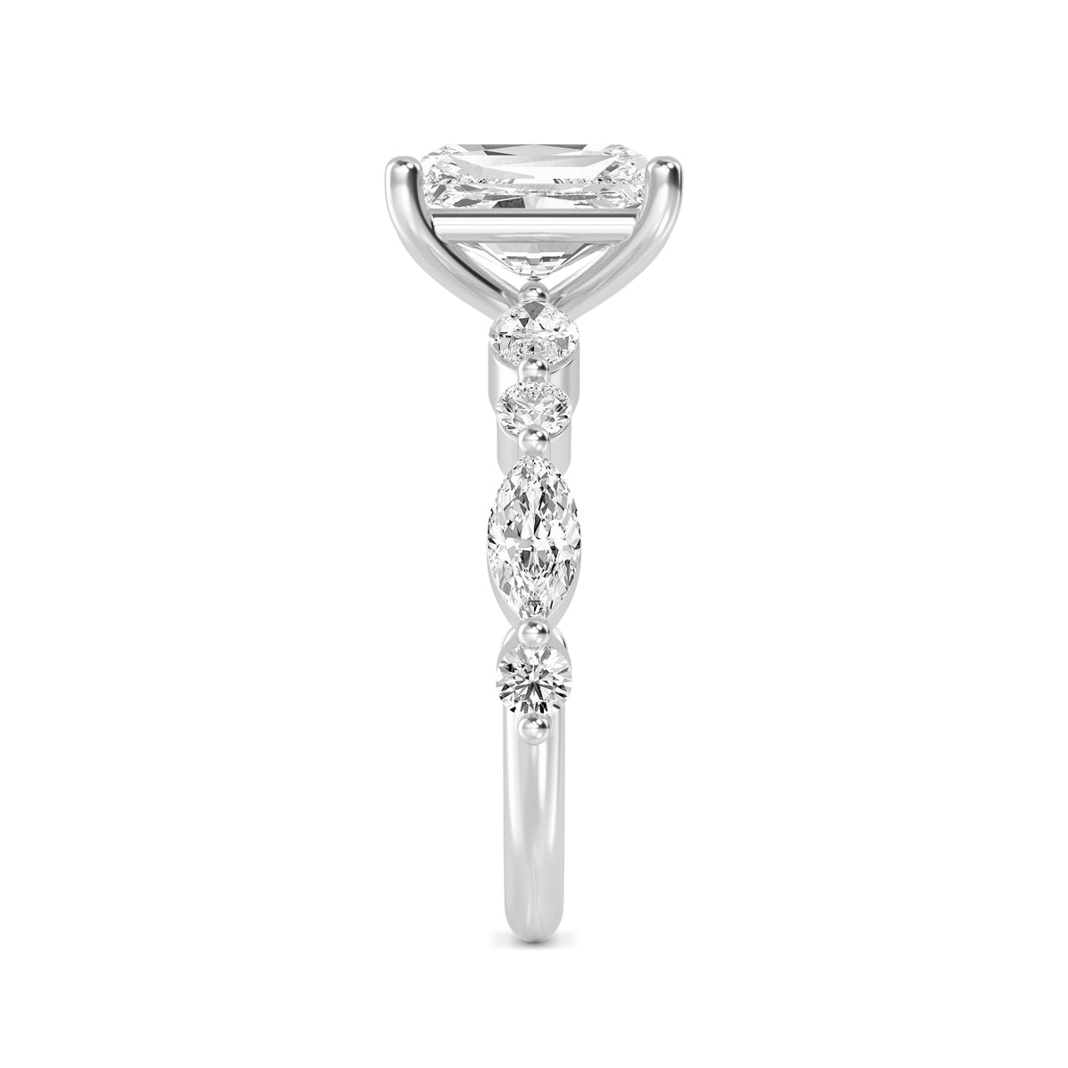 The Lucia 2.78ctw Emerald cut Lab Grown Diamond Engagemnt Ring