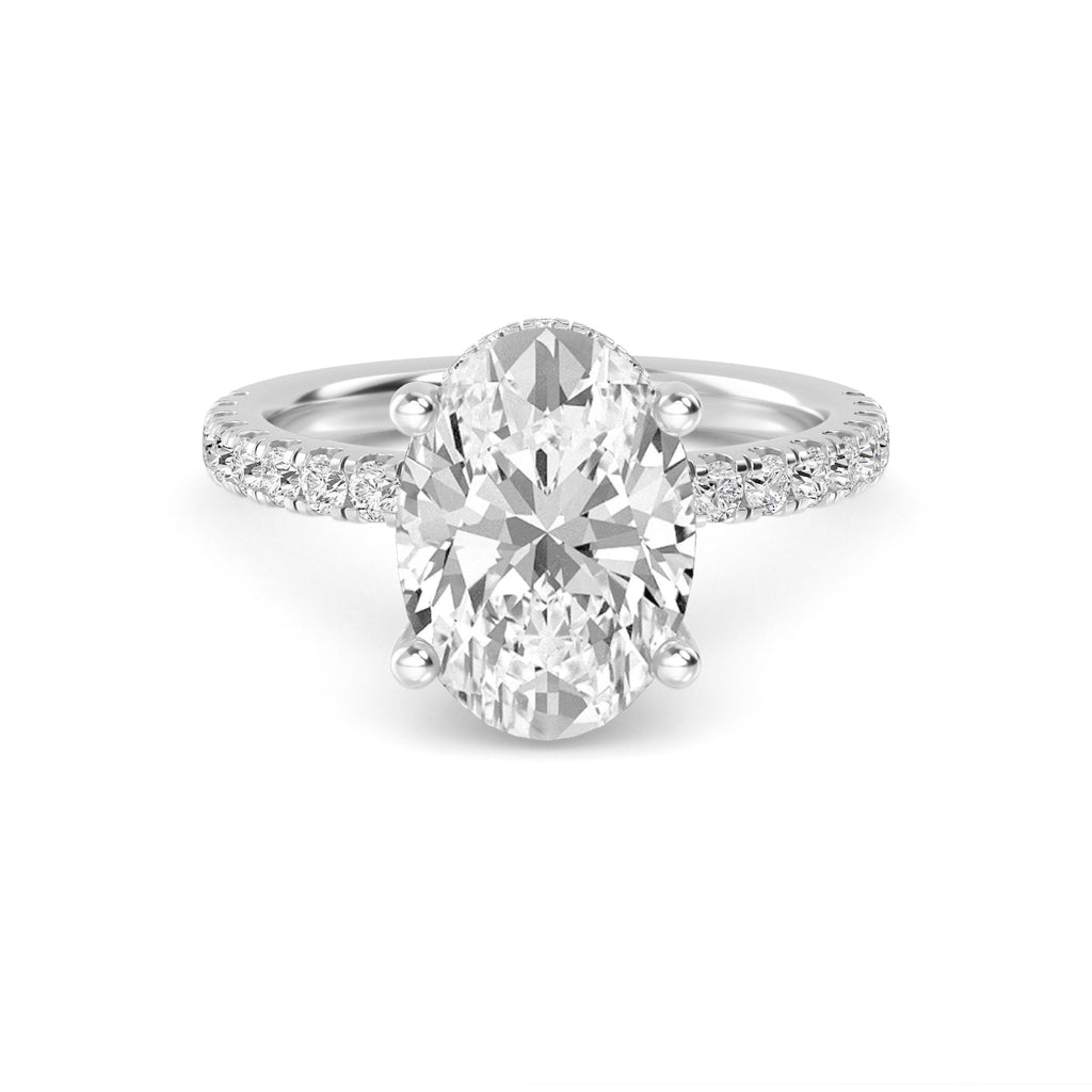 The Natasha 3.70ctw Oval cut Lab Grown Diamond Hidden Halo Engagement Ring