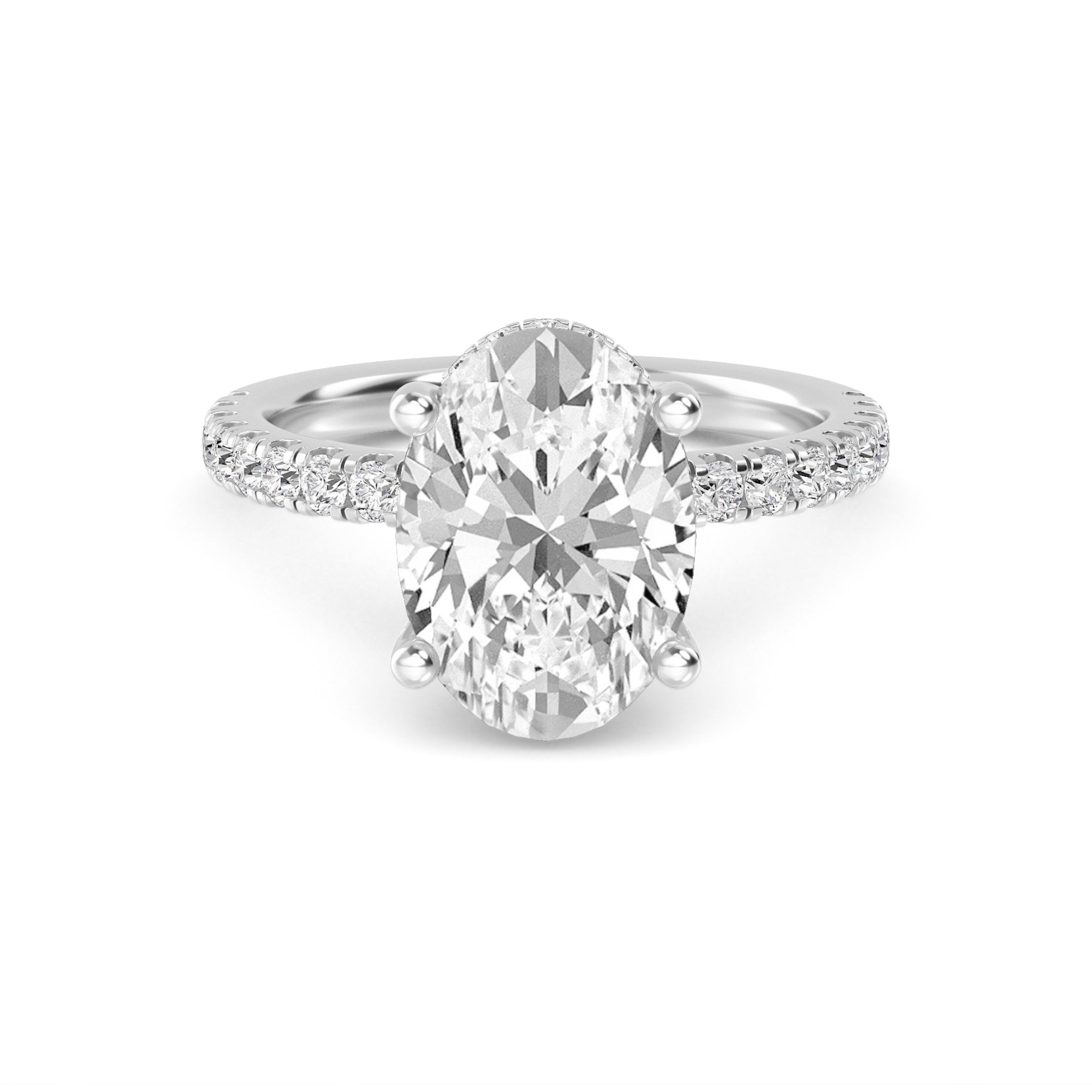 The Natasha 3.70ctw Oval cut Lab Grown Diamond Hidden Halo Engagement Ring