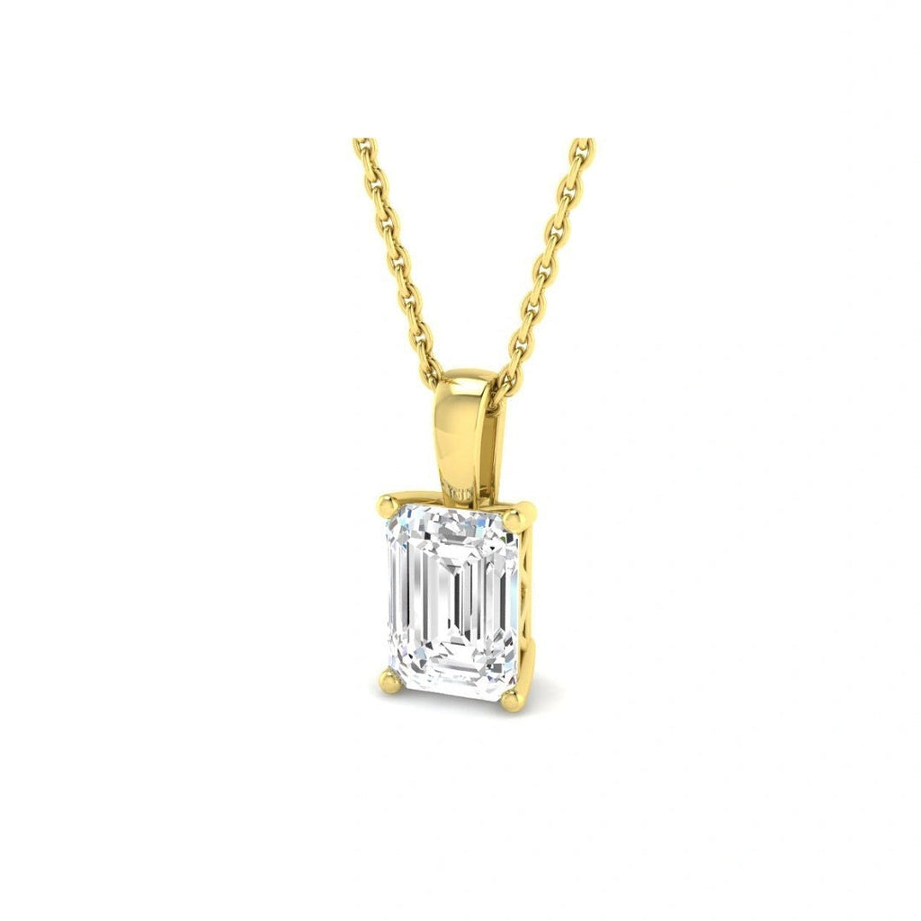 1.50ct Lab Grown Diamond Emerald cut Solitaire Necklace