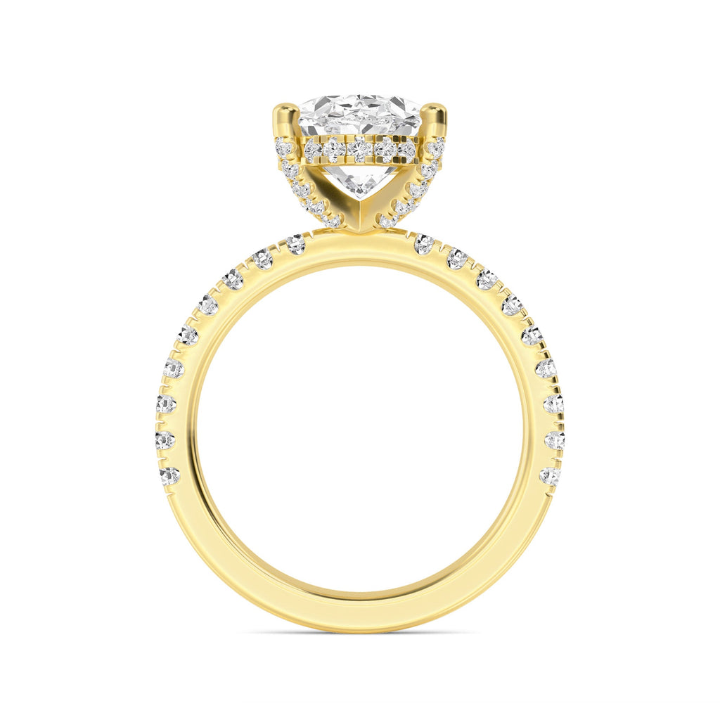The Natasha 3.70ctw Oval cut Lab Grown Diamond Hidden Halo Engagement Ring
