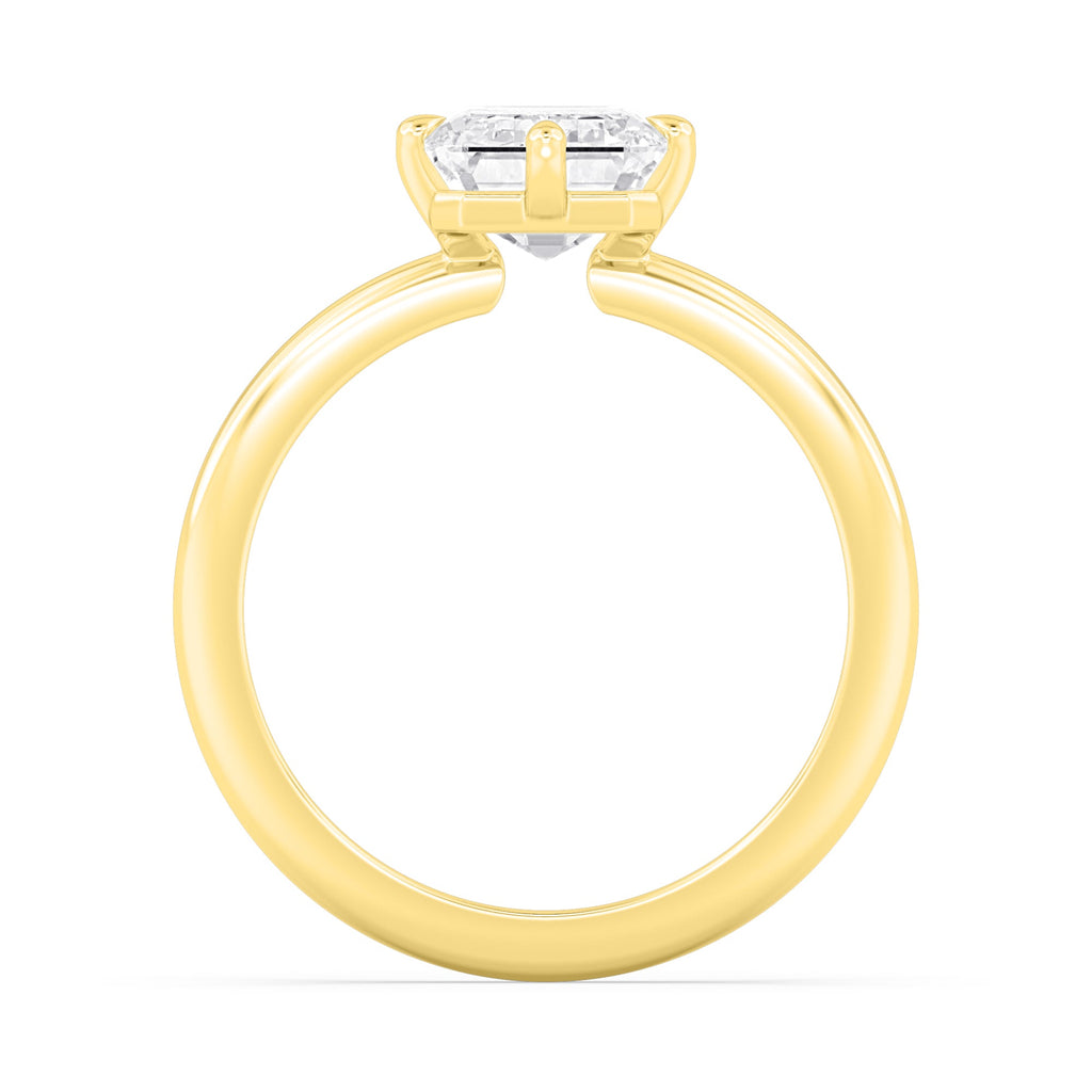 3.00ct Emerald cut Lab Grown Diamond Solitaire Compass Engagement Ring