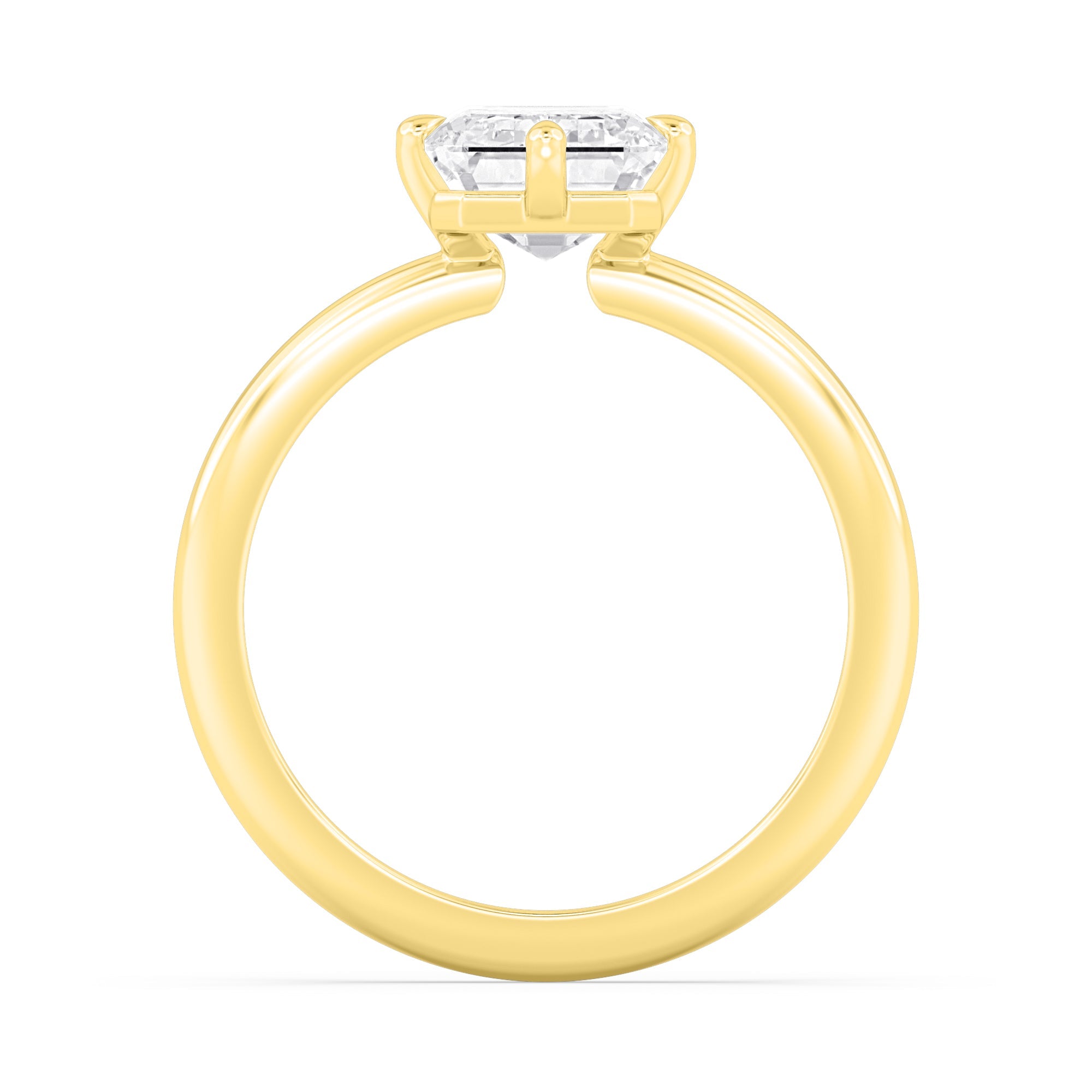 3.00ct Emerald cut Lab Grown Diamond Solitaire Compass Engagement Ring