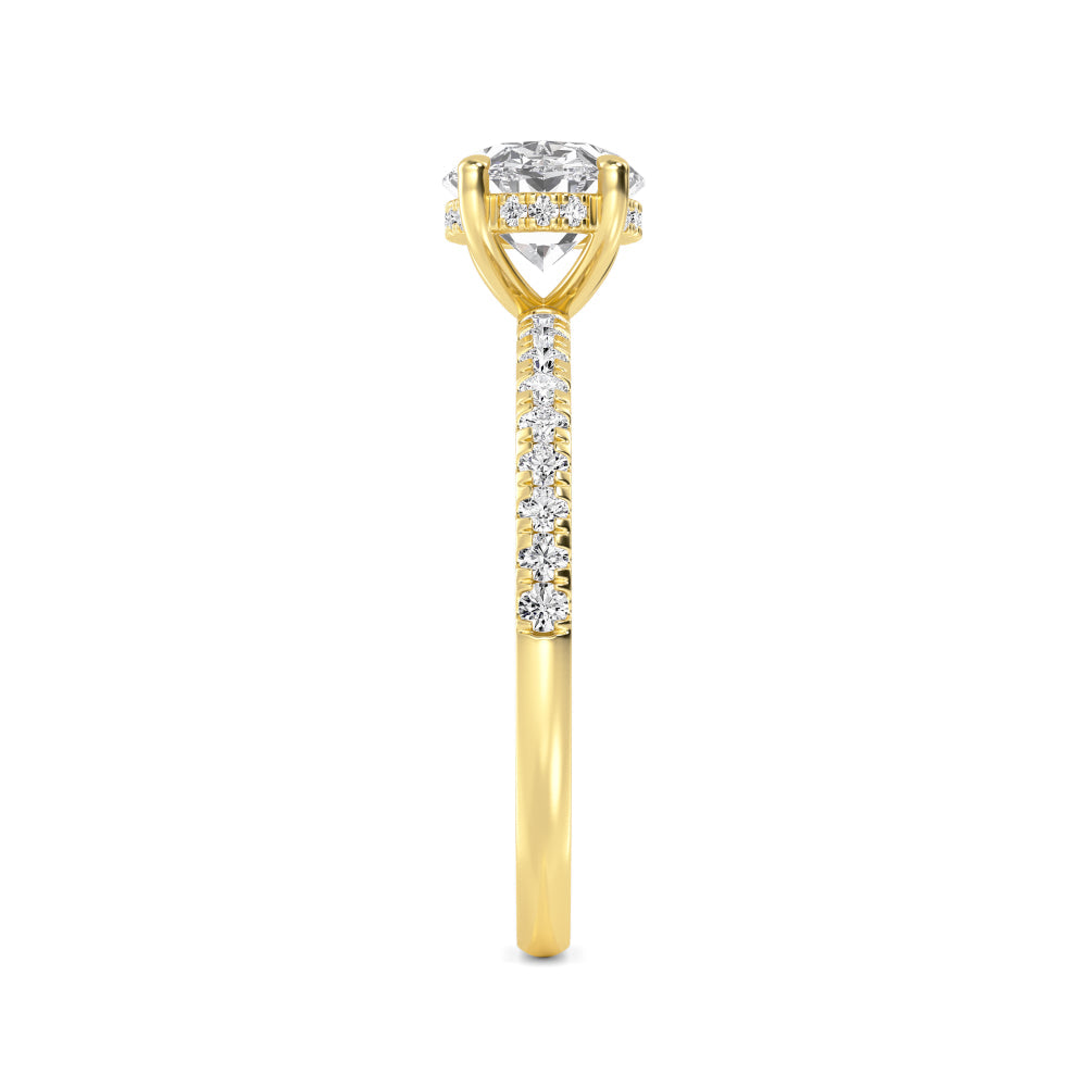 The Amanda 2.28ctw Oval cut Lab Grown Diamond East-West Hidden Halo Engagement Ring