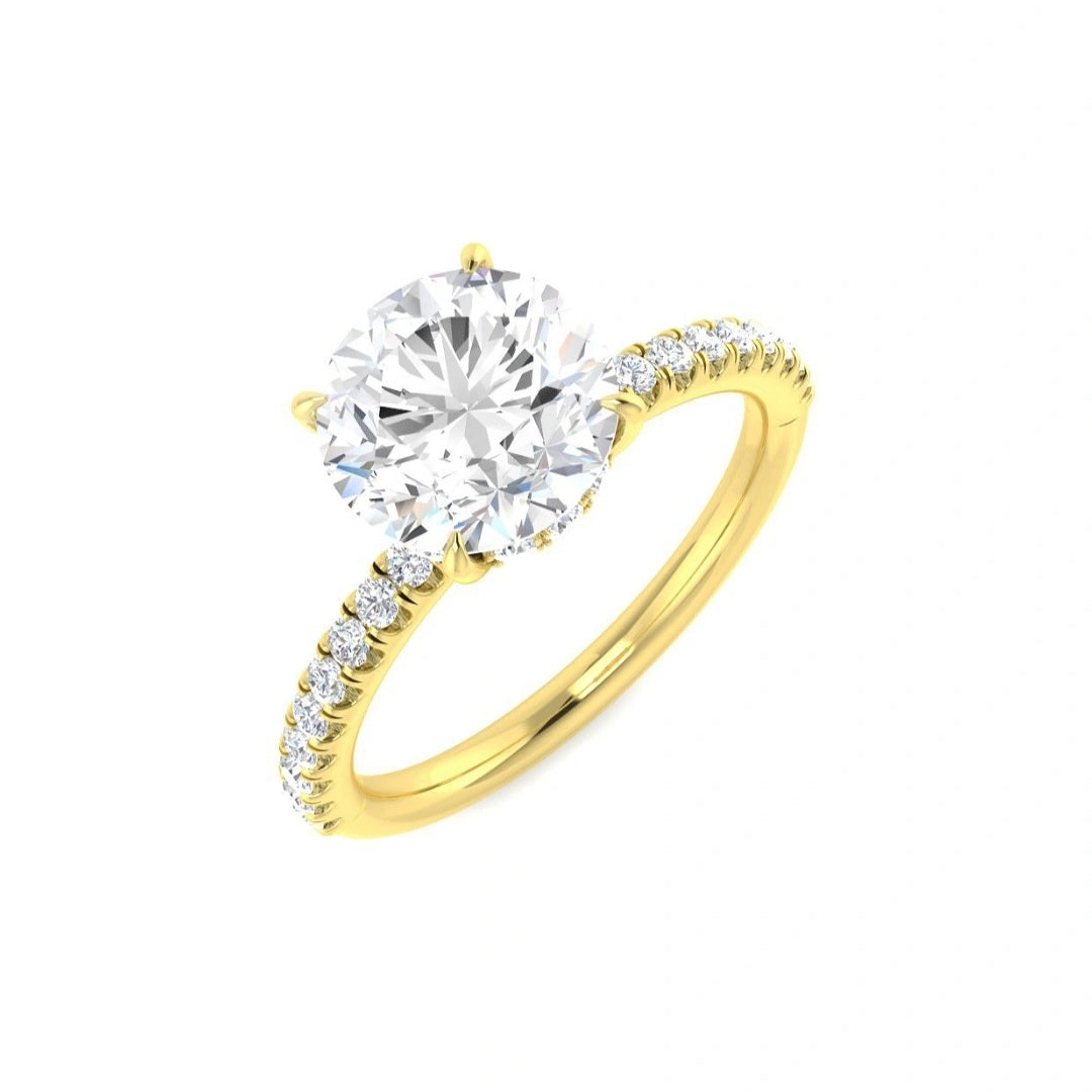The Victoria 2.35ctw Round cut Lab Grown Diamond Hidden Halo Engagement Ring