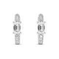 0.59ct Emerald cut Accent Lab Grown Diamond Hoop Earrings