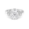 3.70ctw Oval cut Lab Grown Diamond Trilogy Engagement Ring