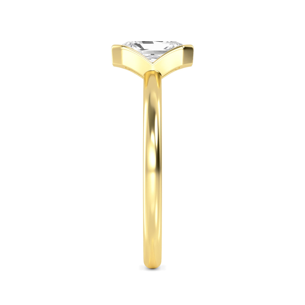 1.00ct Radiant cut Lab Grown Diamond Solitaire Bezel Engagement Ring