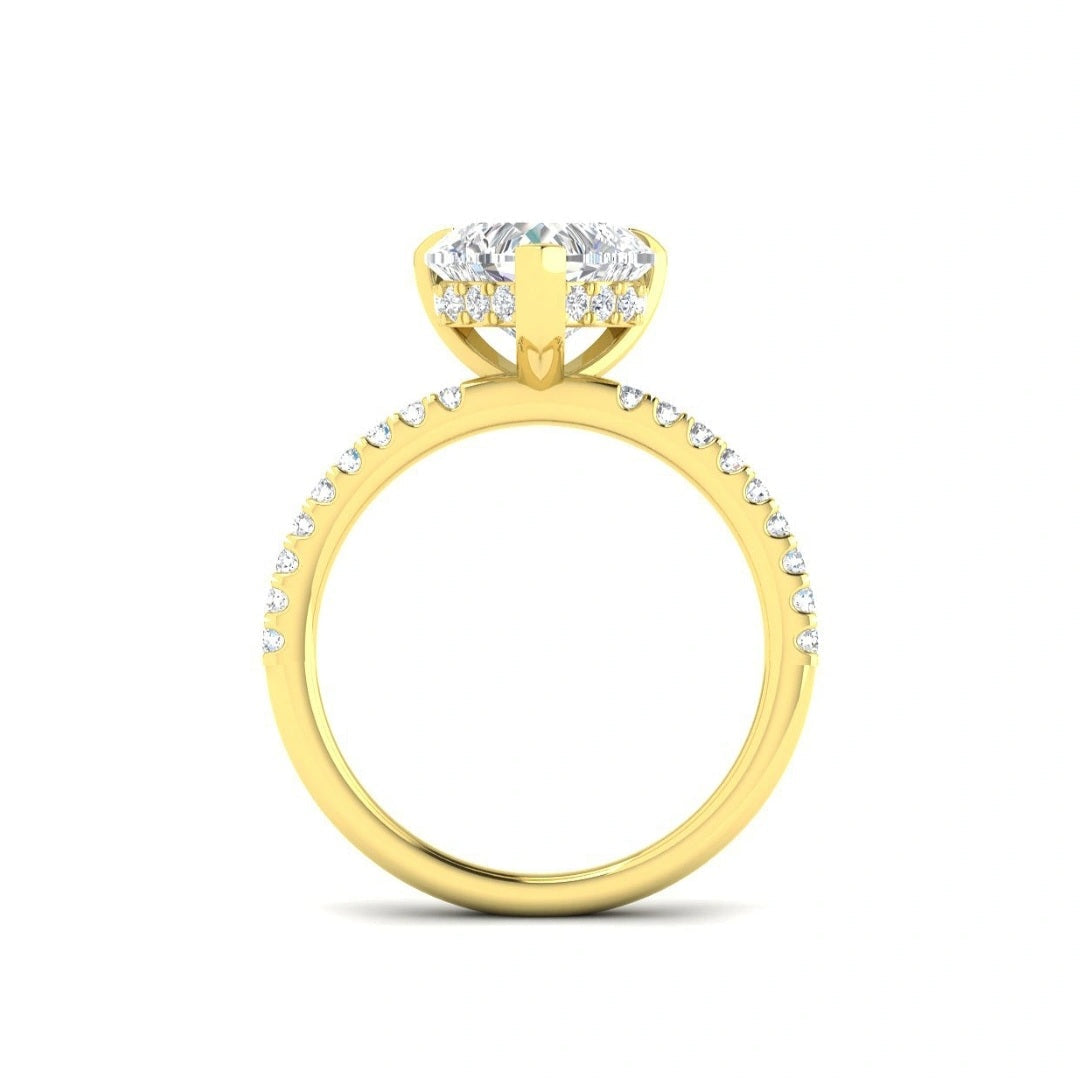The Victoria 2.35ctw Heart cut Lab Grown Diamond Hidden Halo Engagement Ring
