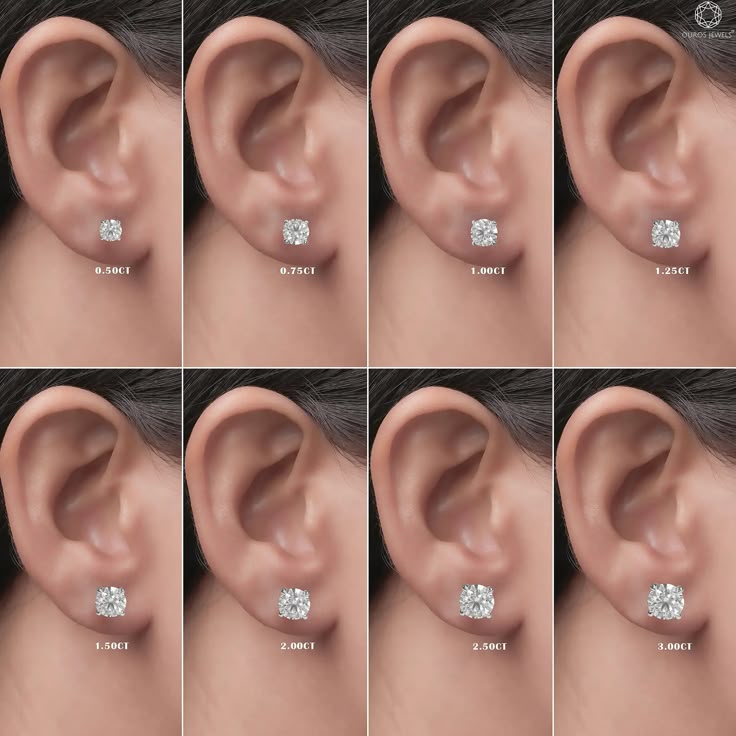1.00ct Lab Grown Diamond Solitaire Earrings in 9k Gold