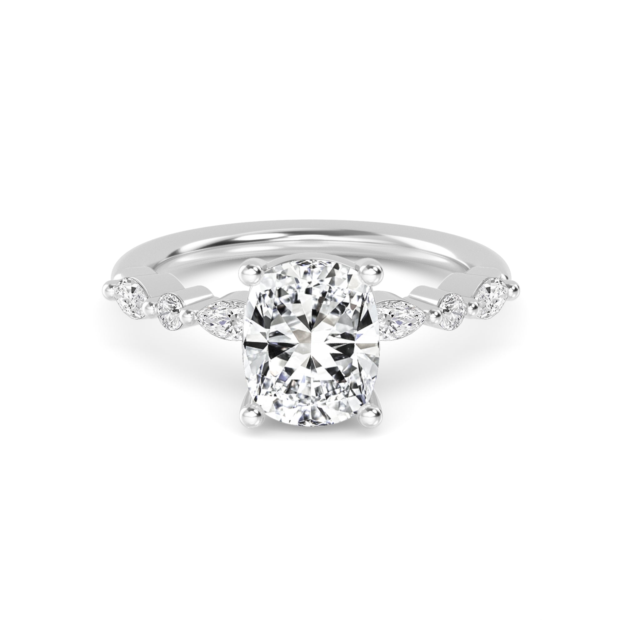 The Lucia 1.30ctw Cushion cut Lab Grown Diamond Engagement Ring
