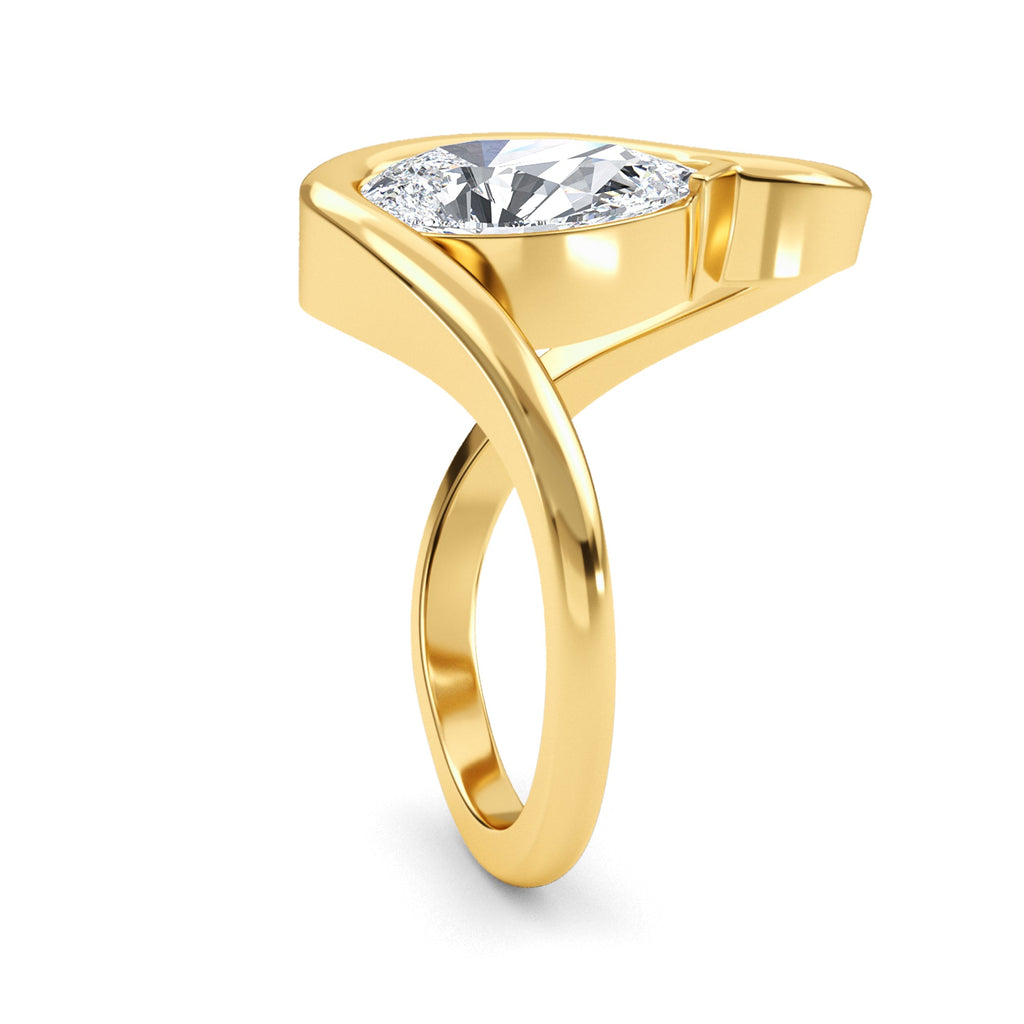 2.00ctw Pear cut Lab Grown Diamond Wave Engagement Ring