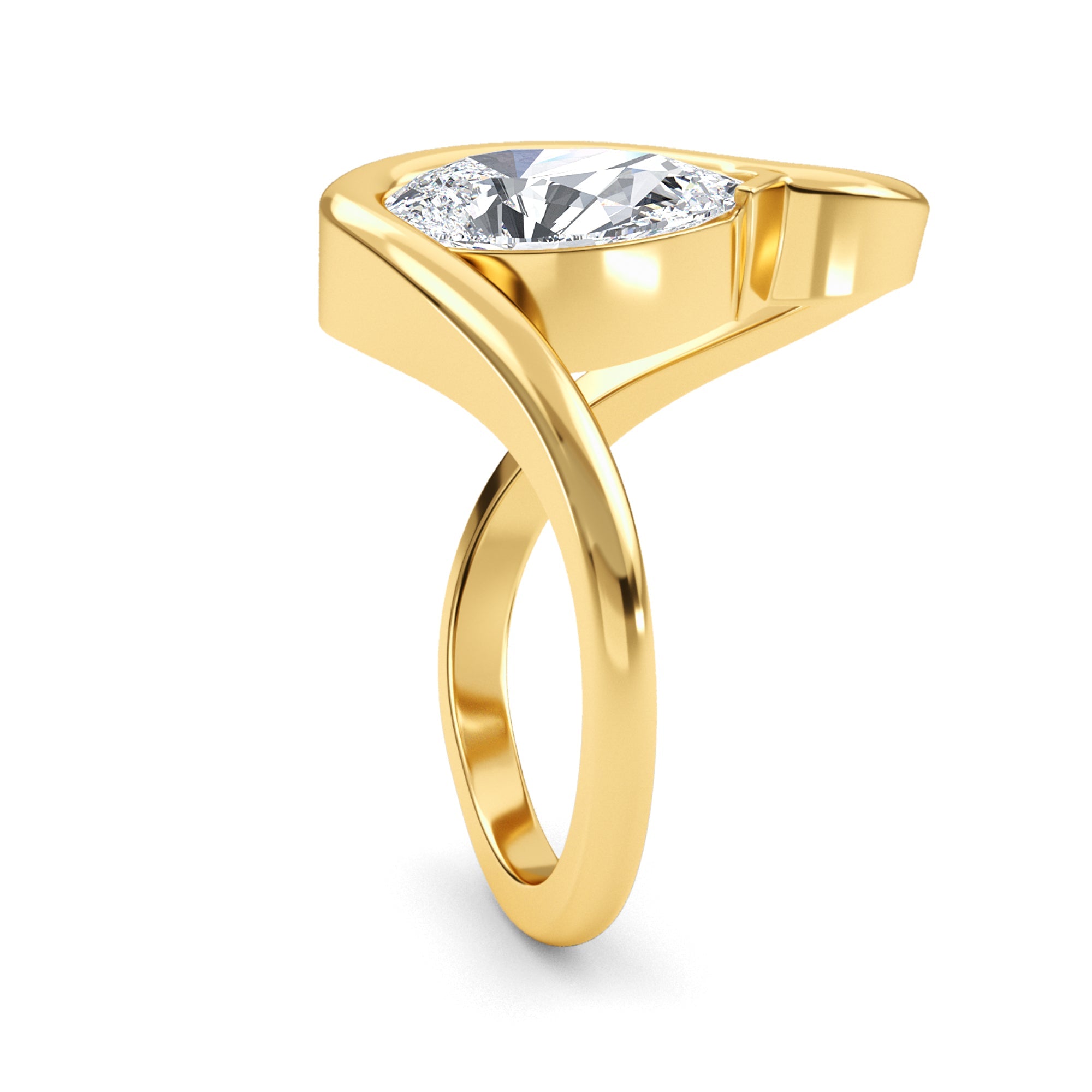 2.00ctw Pear cut Lab Grown Diamond Wave Engagement Ring