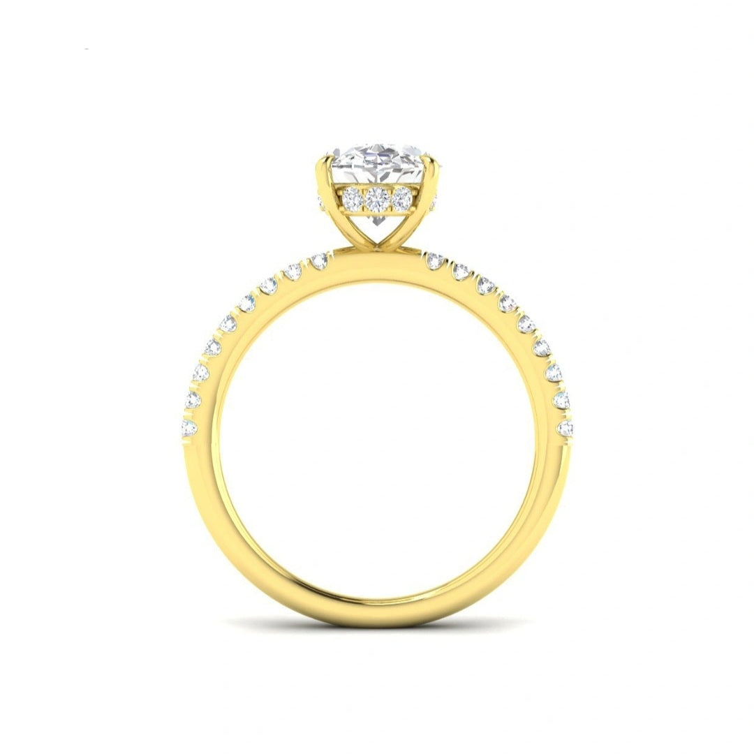 The Victoria 2.35ctw Oval cut Lab Grown Diamond Hidden Halo Engagement Ring