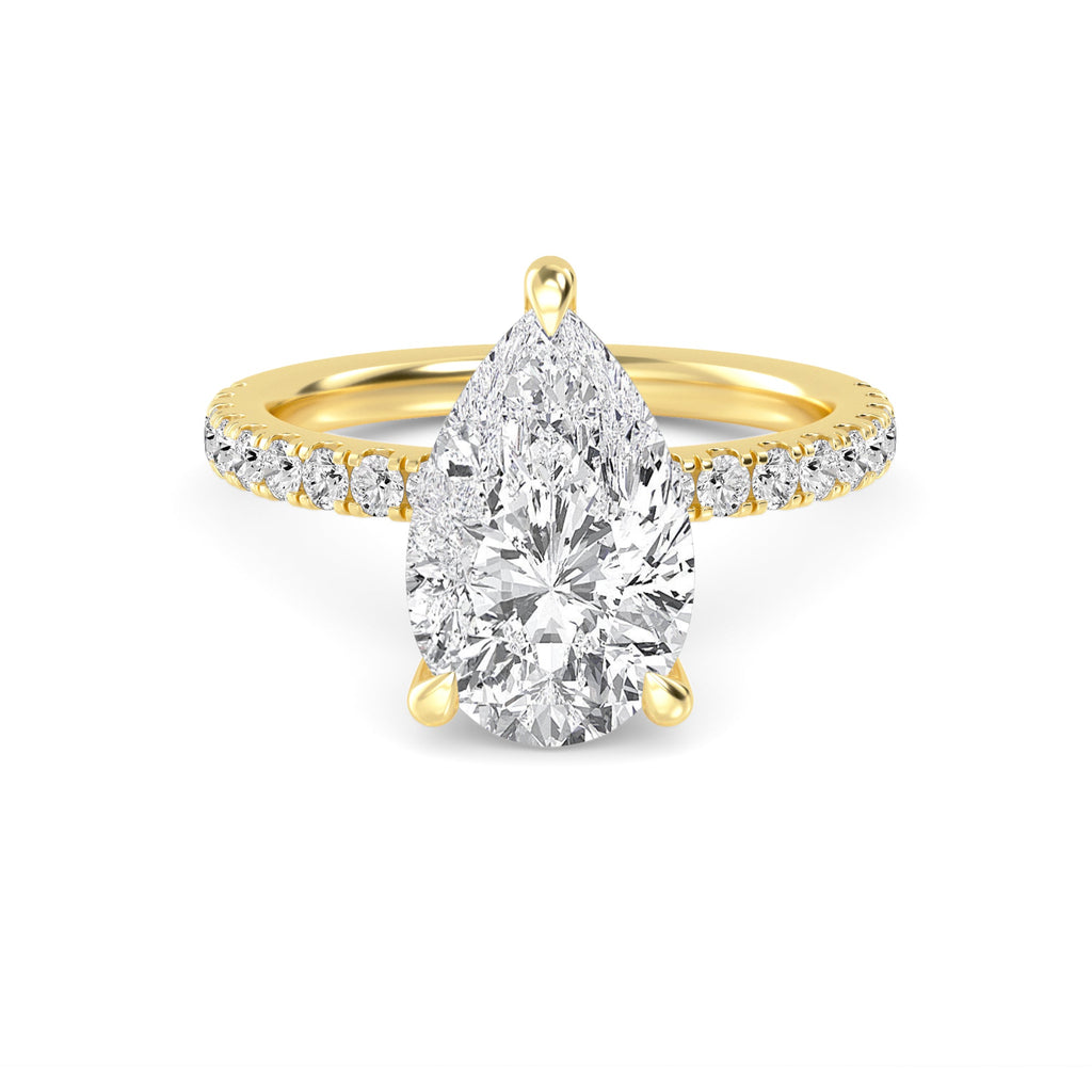 The Natasha 3.70ctw Pear cut Lab Grown Diamond Hidden Halo Engagement Ring