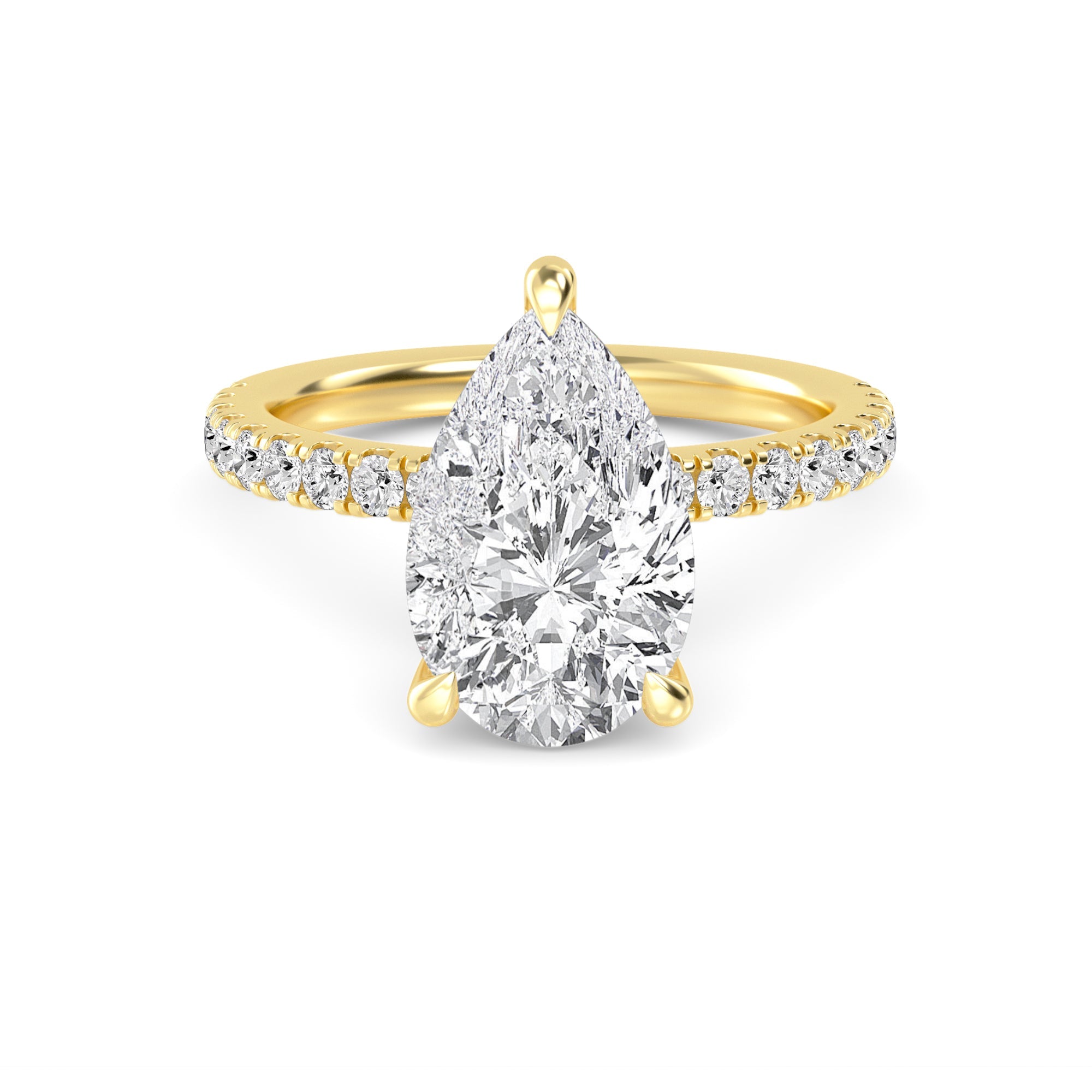 The Natasha 3.70ctw Pear cut Lab Grown Diamond Hidden Halo Engagement Ring