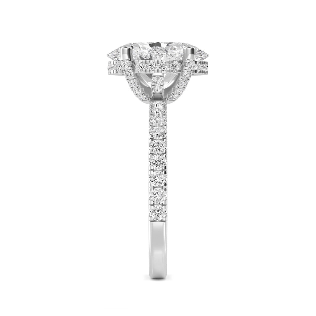 The Natasha 3.70ctw Oval cut Lab Grown Diamond Hidden Halo Engagement Ring
