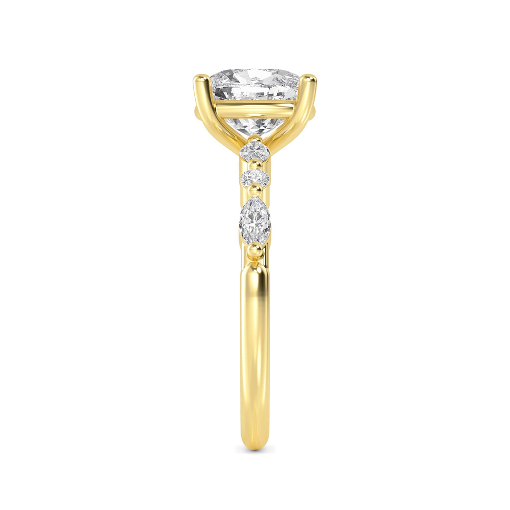 The Lucia 1.30ctw Cushion cut Lab Grown Diamond Engagement Ring