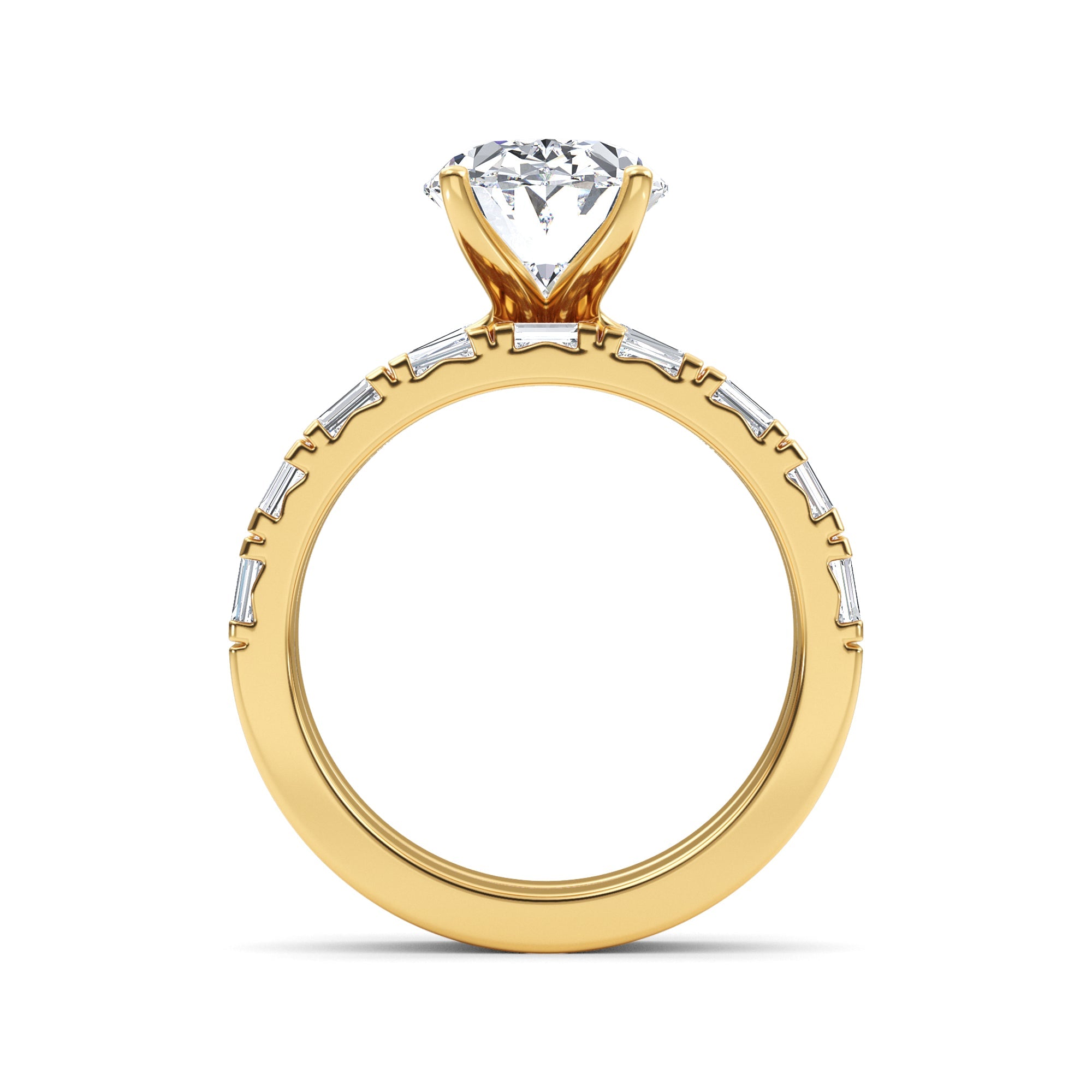 4.97ctw Oval cut Lab Grown Diamond Exceptional Engagement and Emerald cut Wedding Ring Set