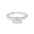 The Amanda 2.28ctw Emerald cut Lab Grown Diamond East-West Hidden Halo Engagement Ring