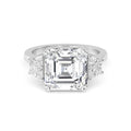 5.90ctw Asscher and Trapezoid cut Lab Grown Diamond Trilogy Engagement Ring